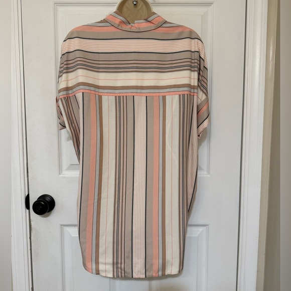 NWT Madewell Striped Poplin Button-Up Shirt XS Lightweight Short Sleeve - Picture 4 of 5
